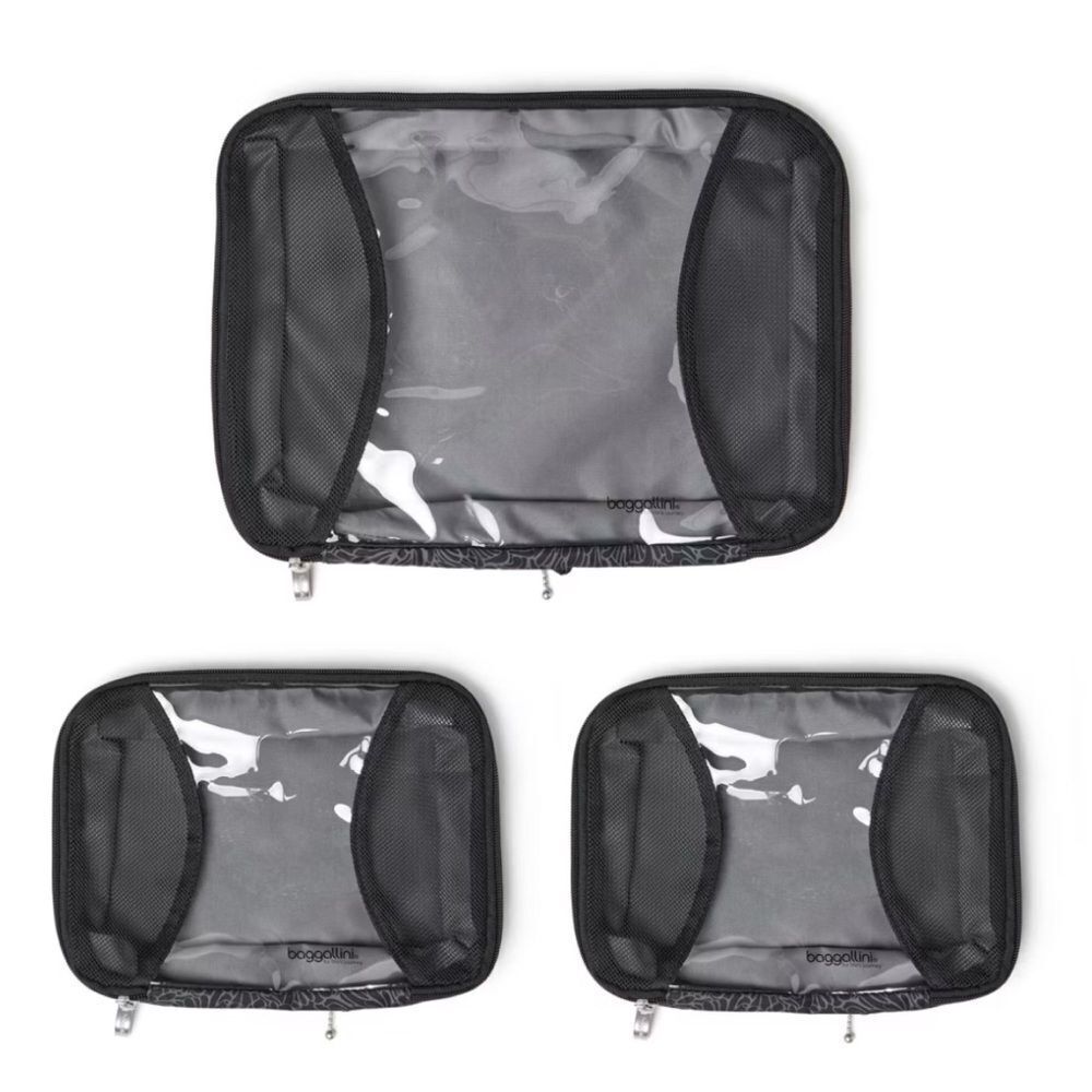 Baggallini - Midnight Blossom 3 Compression Packing Cubes ~NWT